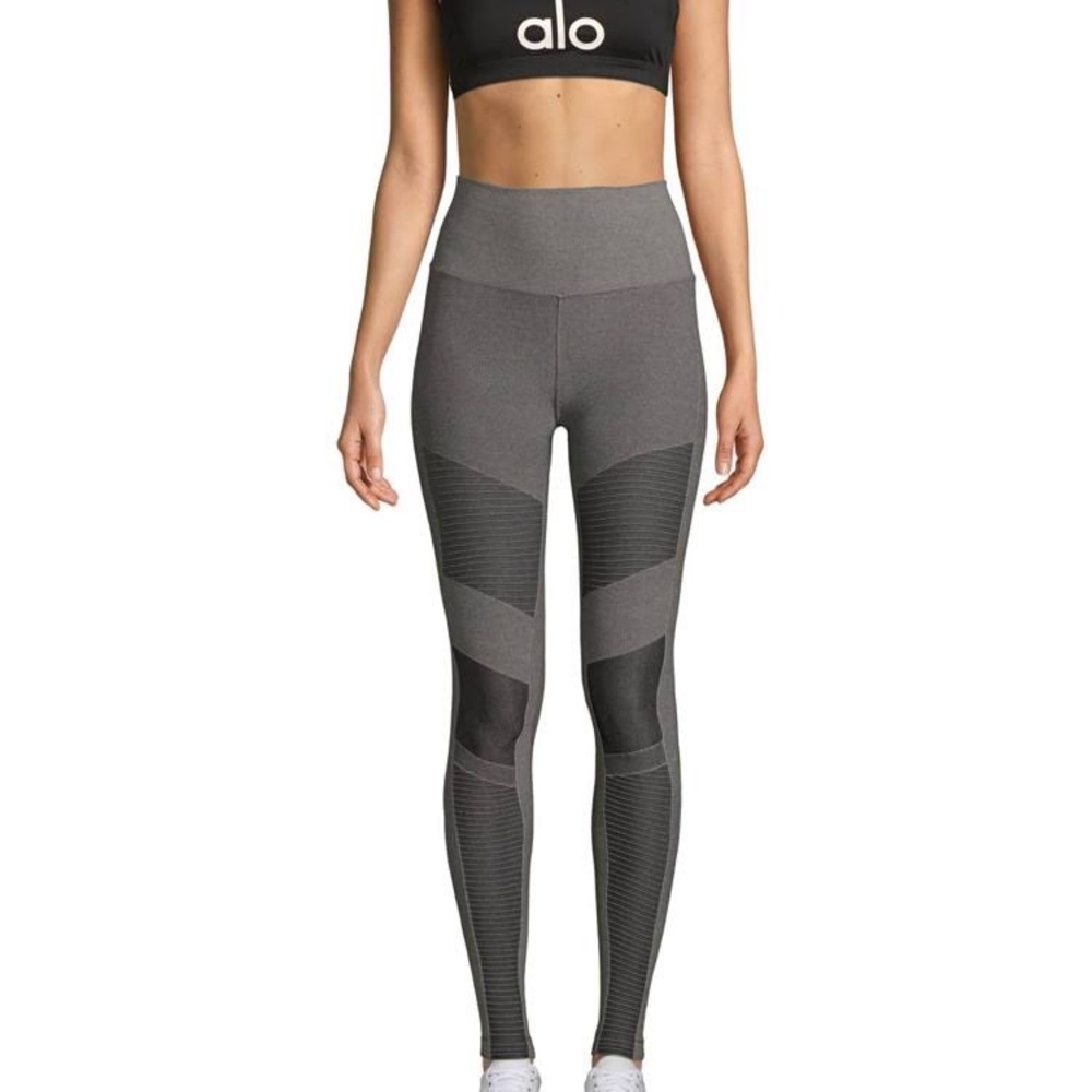 Alo Yoga High Waist Seamless Moto Legging Anthracite Heather